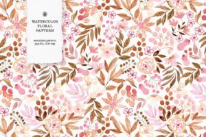 Premium Beige Floral Watercolor Pattern Free Download