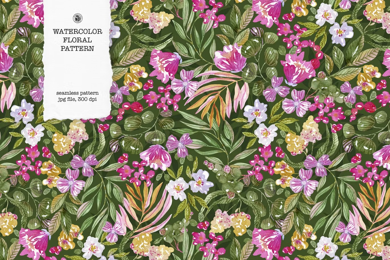 Premium Green Floral Watercolor Pattern Free Download