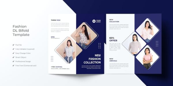 Banner image of Premium Fashion DL Bifold Flyer Template  Free Download
