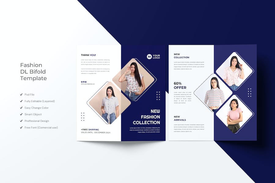 Banner image of Premium Fashion DL Bifold Flyer Template  Free Download