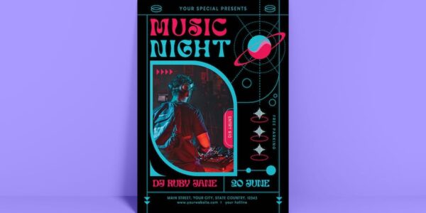Banner image of Premium Music Night Flyer  Free Download