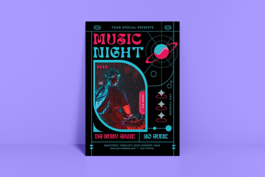 Banner image of Premium Music Night Flyer  Free Download