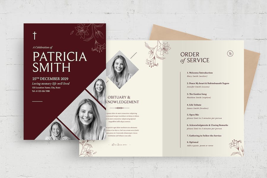 Banner image of Premium Funeral Program Template  Free Download