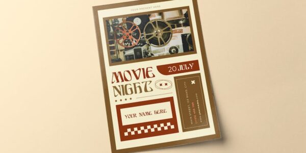 Banner image of Premium Movie Night Flyer  Free Download