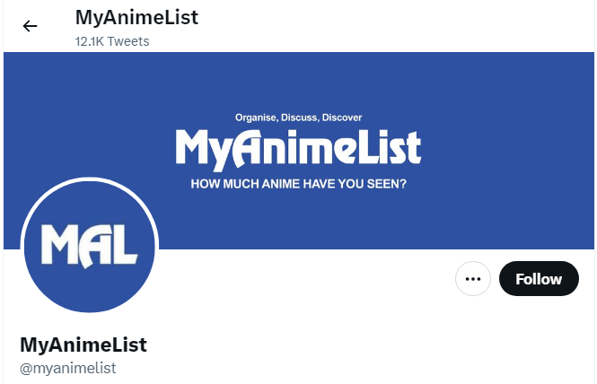A profile image of the twitter account of MyAnimeList