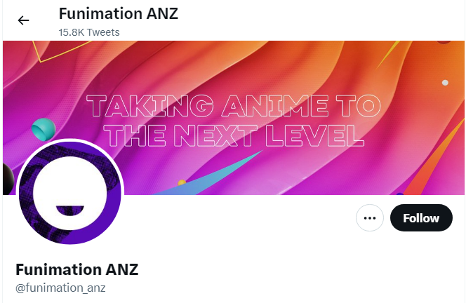 A profile image of the twitter account of Funimation ANZ