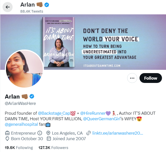 A profile image of the twitter account of Arlan