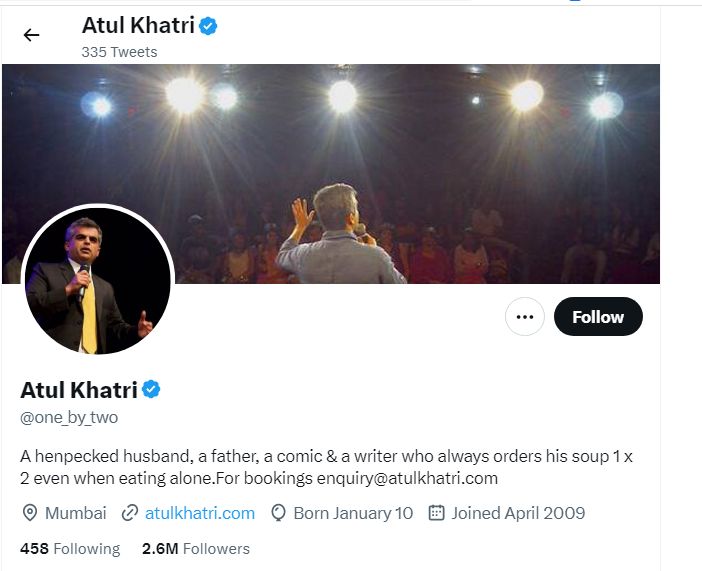 An Image of Atul Khatri Twitter Profile