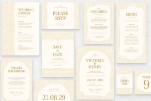 Banner image of Premium Modern Art Deco Wedding Templates Suite  Free Download