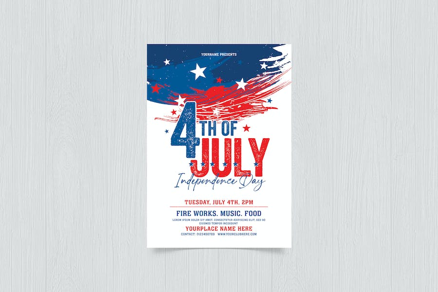 Banner image of Premium 4th of July Independence Day Flyer  Free Download