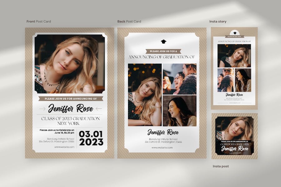 Banner image of Premium CD Graduation Announcement Post Card  Free Download