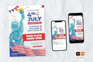 Banner image of Premium America Independence Day Flyer Template  Free Download