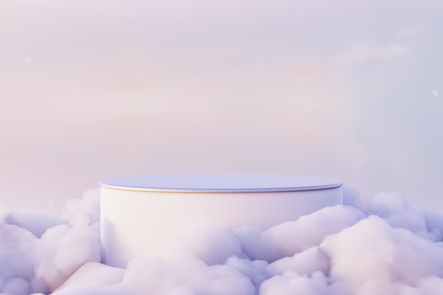 Banner image of Premium Pedestal for Cosmetics in Clouds  Free Download