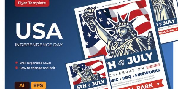 Banner image of Premium America Independence Day Flyer Template  Free Download