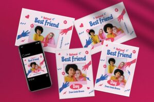 Banner image of Premium National Best Friend Day Greeting Card Photobooth  Free Download