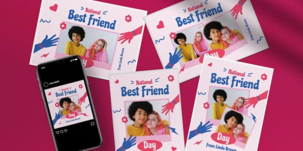 Banner image of Premium National Best Friend Day Greeting Card Photobooth  Free Download