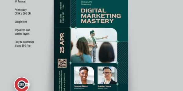 Banner image of Premium Digital Marketing Webinar Flyer  Free Download