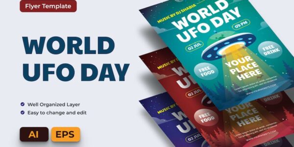 Banner image of Premium World UFO Day Flyer Template  Free Download