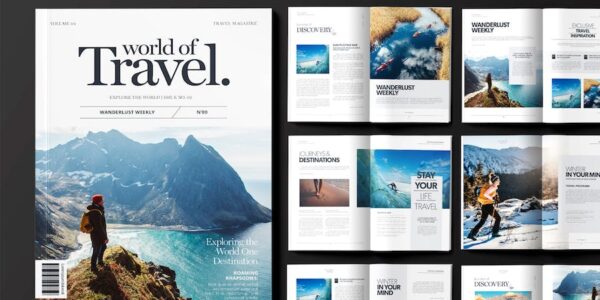 Banner image of Premium Travel Magazine Template Layout  Free Download