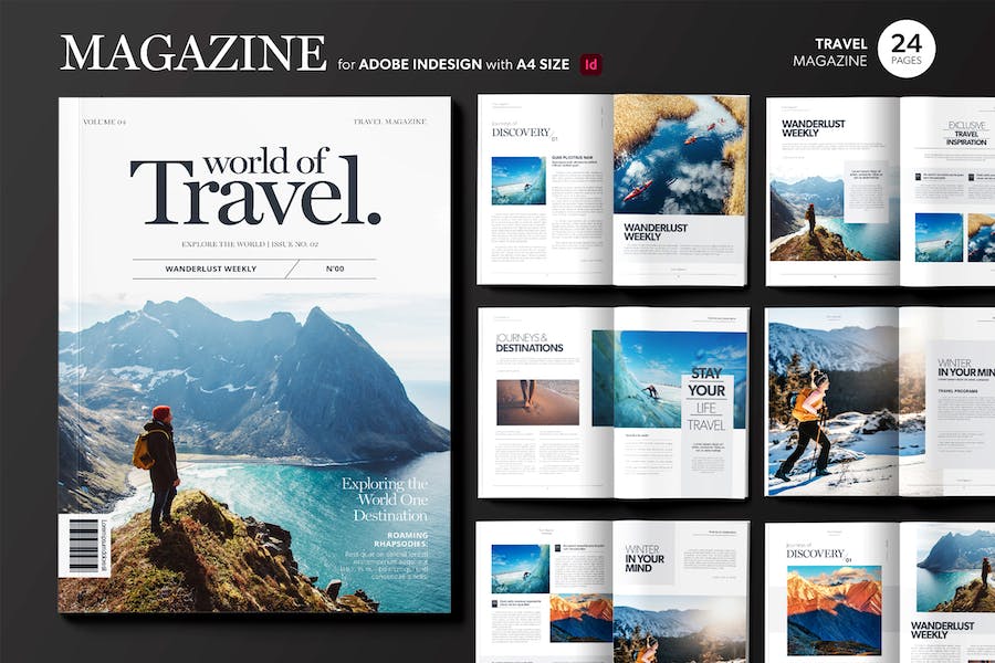 Banner image of Premium Travel Magazine Template Layout  Free Download