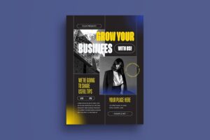 Banner image of Premium Black Gradient Grow Your Business Flyer  Free Download