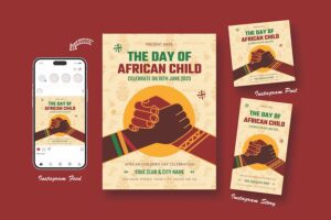 Banner image of Premium Celebrate African Child Day Flyer Template  Free Download