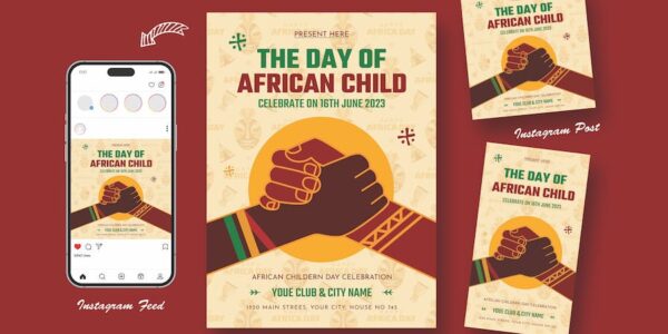 Banner image of Premium Celebrate African Child Day Flyer Template  Free Download