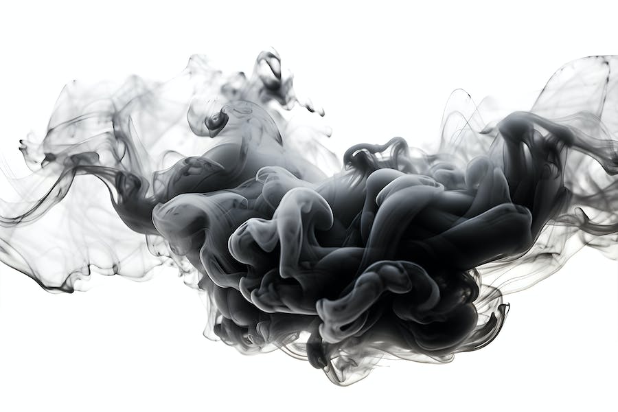 Banner image of Premium Black Smoke on White Background  Free Download