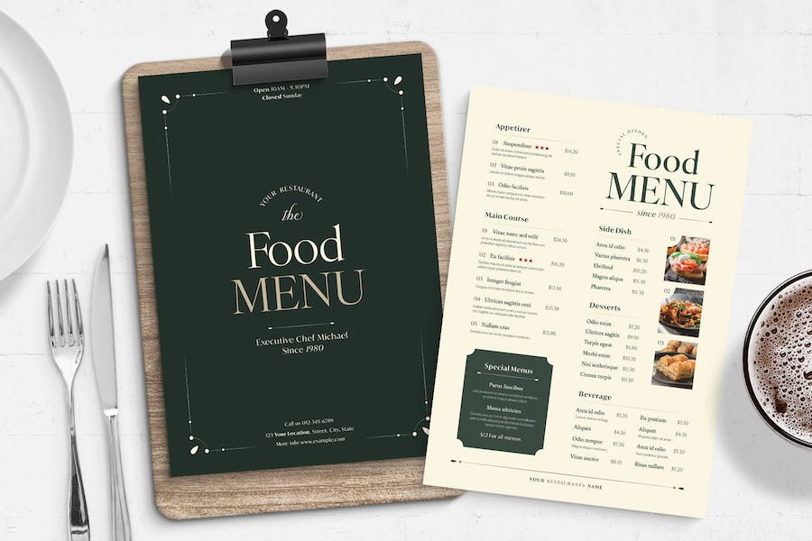 Banner image of Premium Elegant Menu Template  Free Download