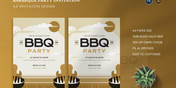 Template image of Premium Barbeque Party Invitation Free Download