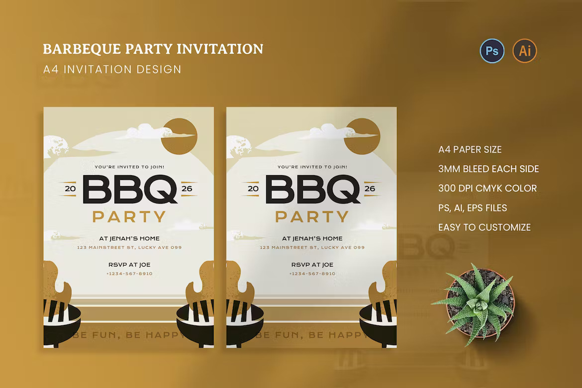 Template image of Premium Barbeque Party Invitation Free Download