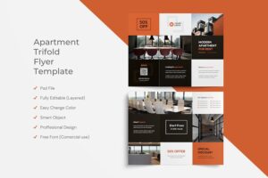 Banner image of Premium Apartment Trifold Flyer Template Design  Free Download