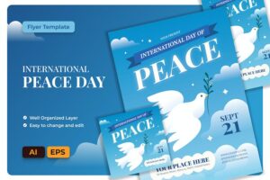 Banner image of Premium International Peace Day Flyer AI EPS Template  Free Download