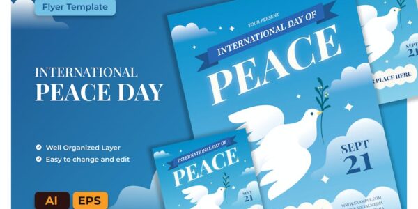 Banner image of Premium International Peace Day Flyer AI EPS Template  Free Download