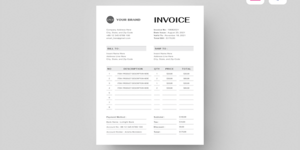 Banner image of Premium Minimal Invoice  Free Download