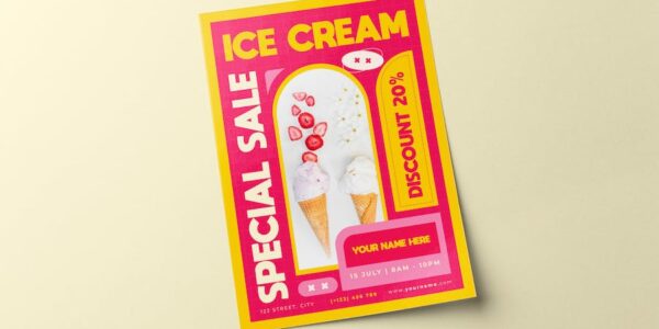 Banner image of Premium Ice Cream Sale Flyer  Free Download