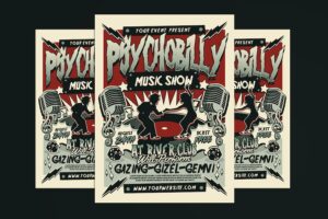 Banner image of Premium Retro Psychobilly Rockabilly Music Flyer  Free Download