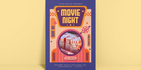 Banner image of Premium Movie Night Flyer  Free Download