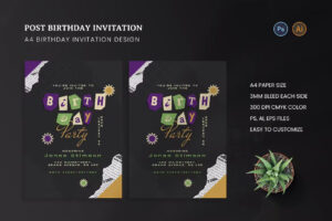 Template image of Premium Post Birthday Party Invitation Free Download