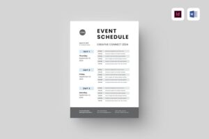 Banner image of Premium Event Schedule - MS Word & InDesign  Free Download