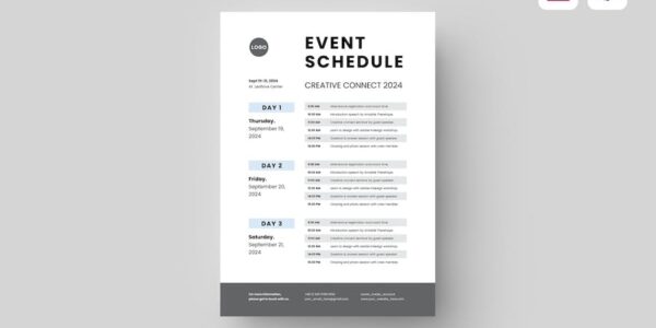 Banner image of Premium Event Schedule - MS Word & InDesign  Free Download