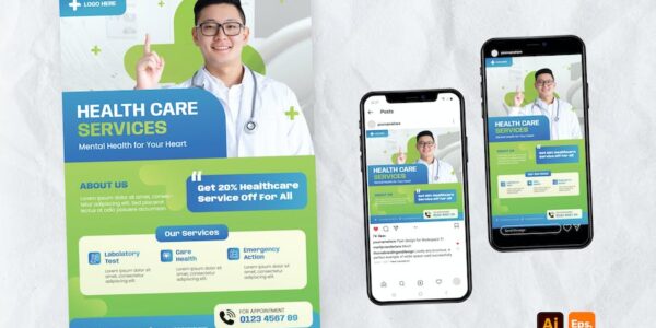 Banner image of Premium Health Care Service Flyer Template  Free Download