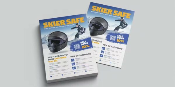 Template image of Premium Helmet On Winter Flyer Free Download