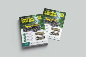 Template image of Premium Rent Terrain Car Summer Flyer Free Download