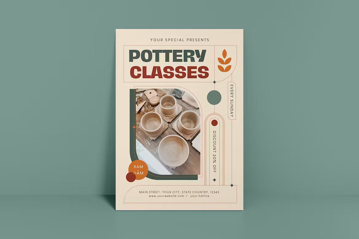 Template image of Premium Pottery Class Flyer Free Download