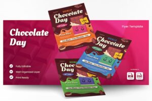 Banner image of Premium Chocolate Day Flyer AI/EPS Template  Free Download