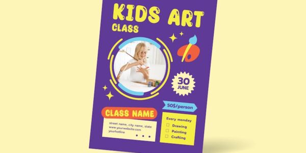 Banner image of Premium Kids Art Class Flyer  Free Download