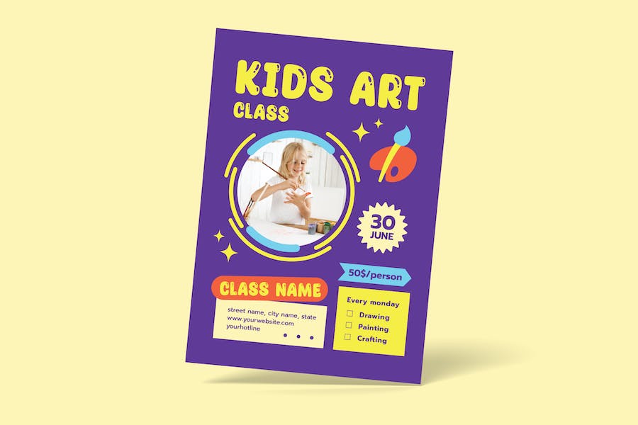 Banner image of Premium Kids Art Class Flyer  Free Download