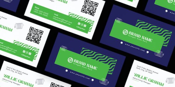 Banner image of Premium Abstract Shape Green Card Visit  Free Download