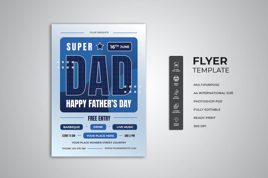 Banner image of Premium Fathers Day Flyer  Free Download